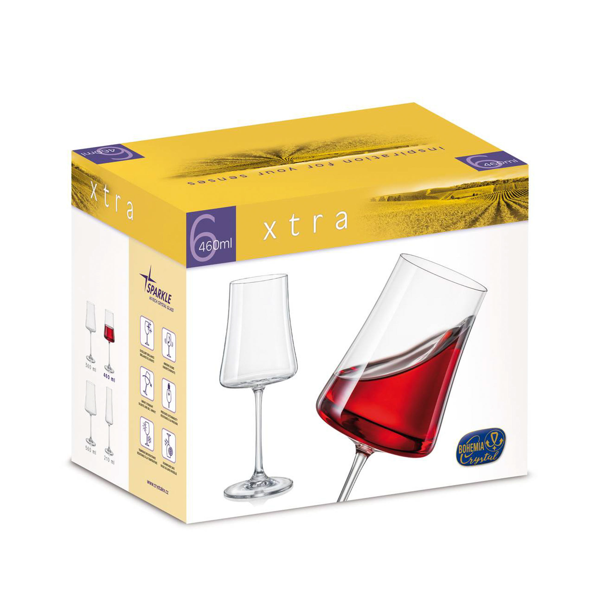 Набор бокалов для вина Экстра 460 мл 6 шт, цвет прозрачный - фото 1