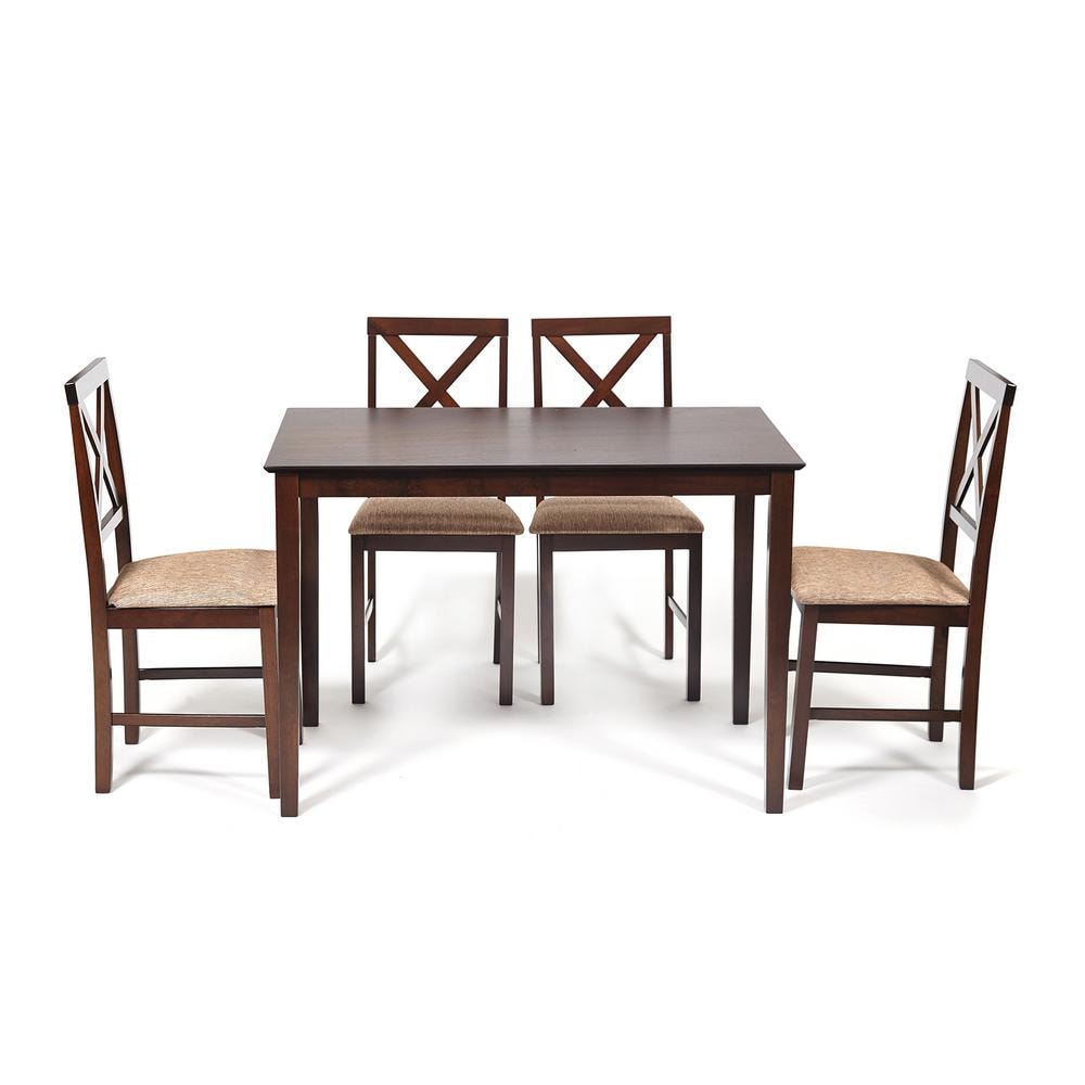Комплект домашней мебели TC cappuccino стол и 4 стула обеденная группа для столовой и гостиной франц 3 4 стула грецкий орех мария ноче