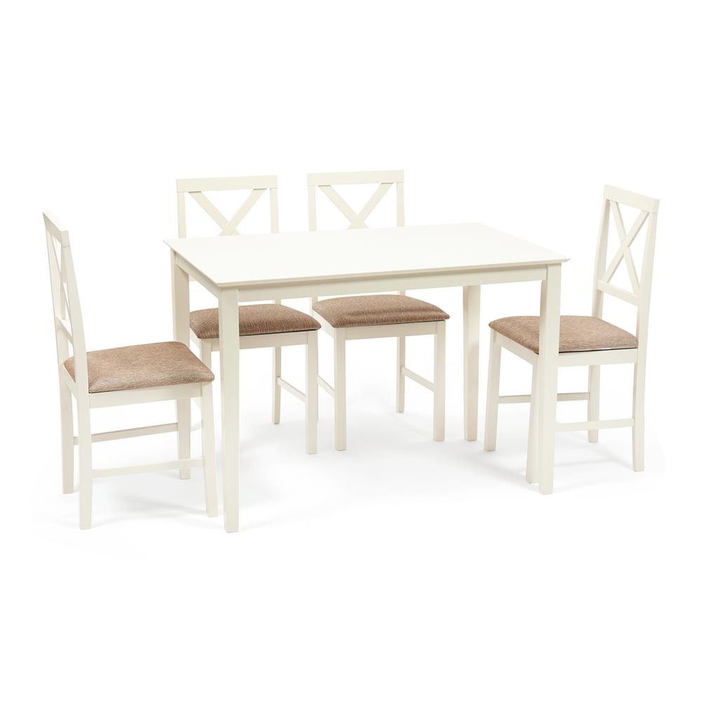 Комплект мебели TC ivory стол и 4 стула, цвет слоновая кость
