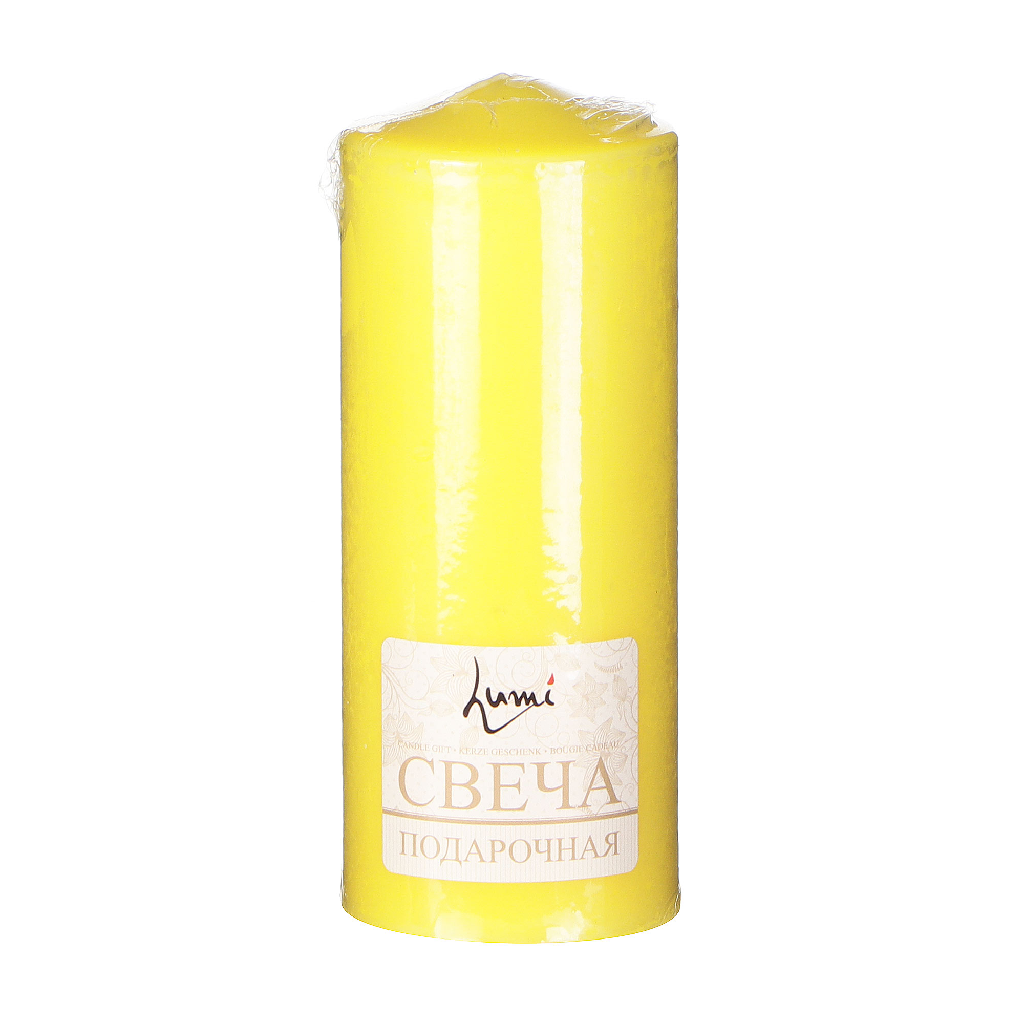 Свеча бочонок Lumi желтая 7х18 см хозяйственная свеча lumi