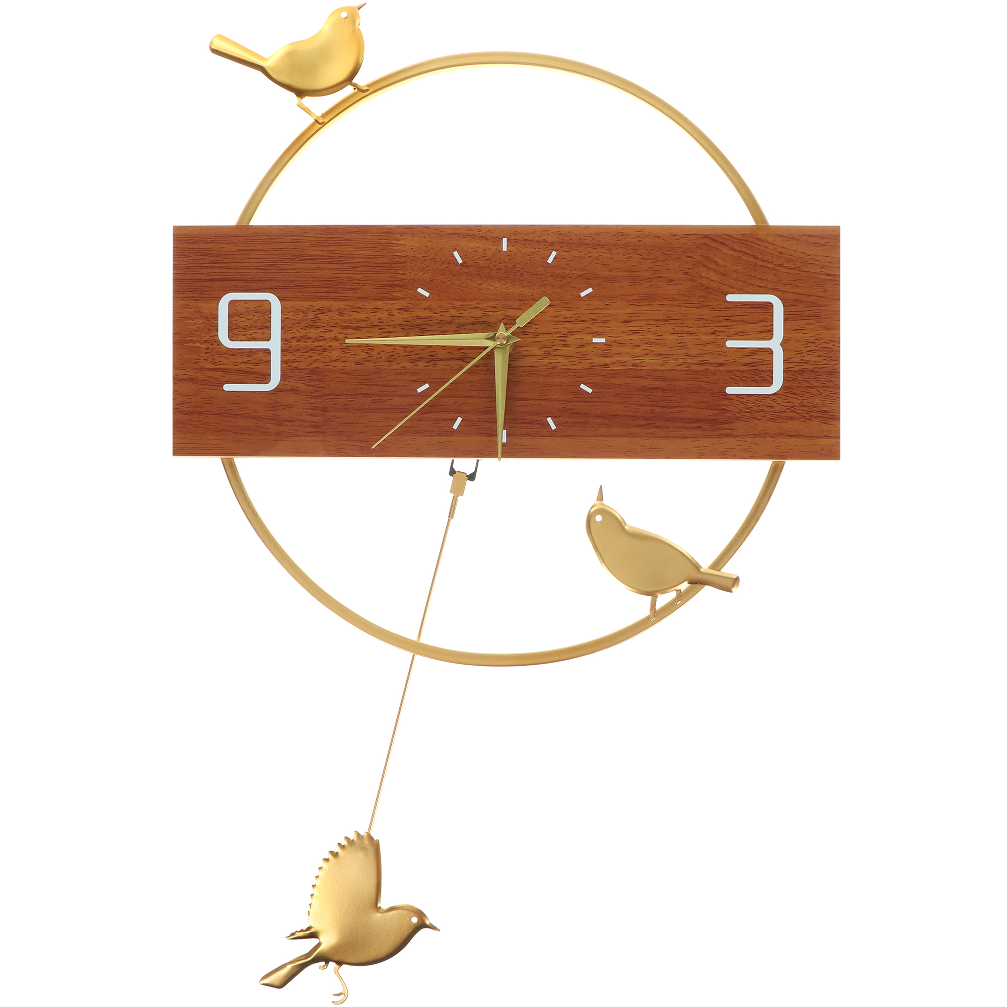 Часы настенные JJT Птички, 40х60 см, цвет коричневый