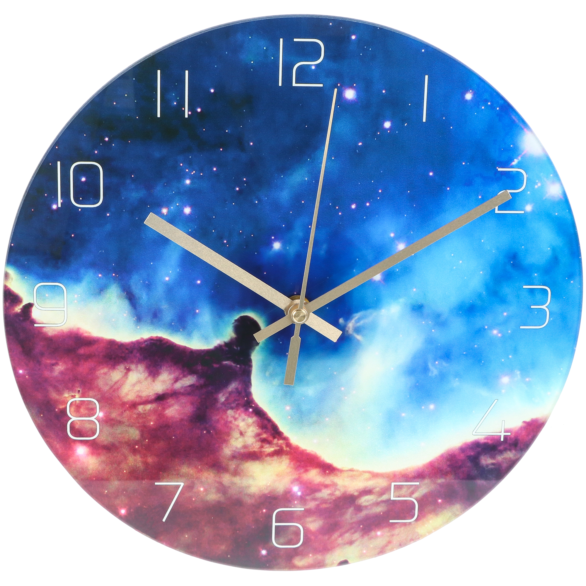 Настенный часы JJT космическая туманность 29,5х29,5 см часы электронные настольные будильник термометр с проекцией зеленые цифры 19 2х6 5см