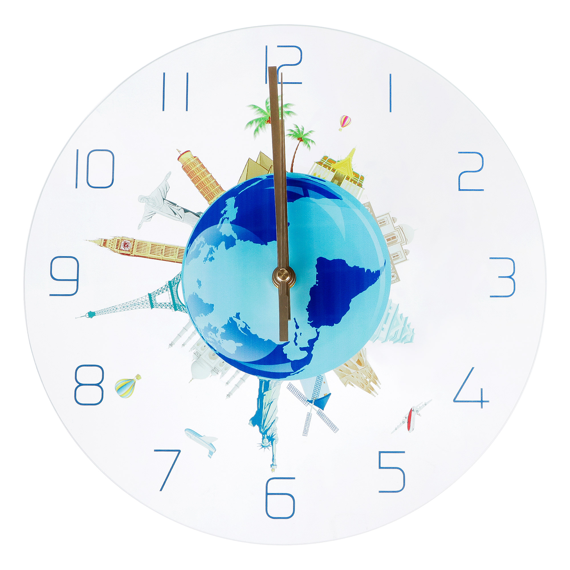 Часы настенные JJT Вокруг света 29,5х29,5 см часы электронные настенные настольные будильник календарь термометр 1cr2032 39 x 13 см