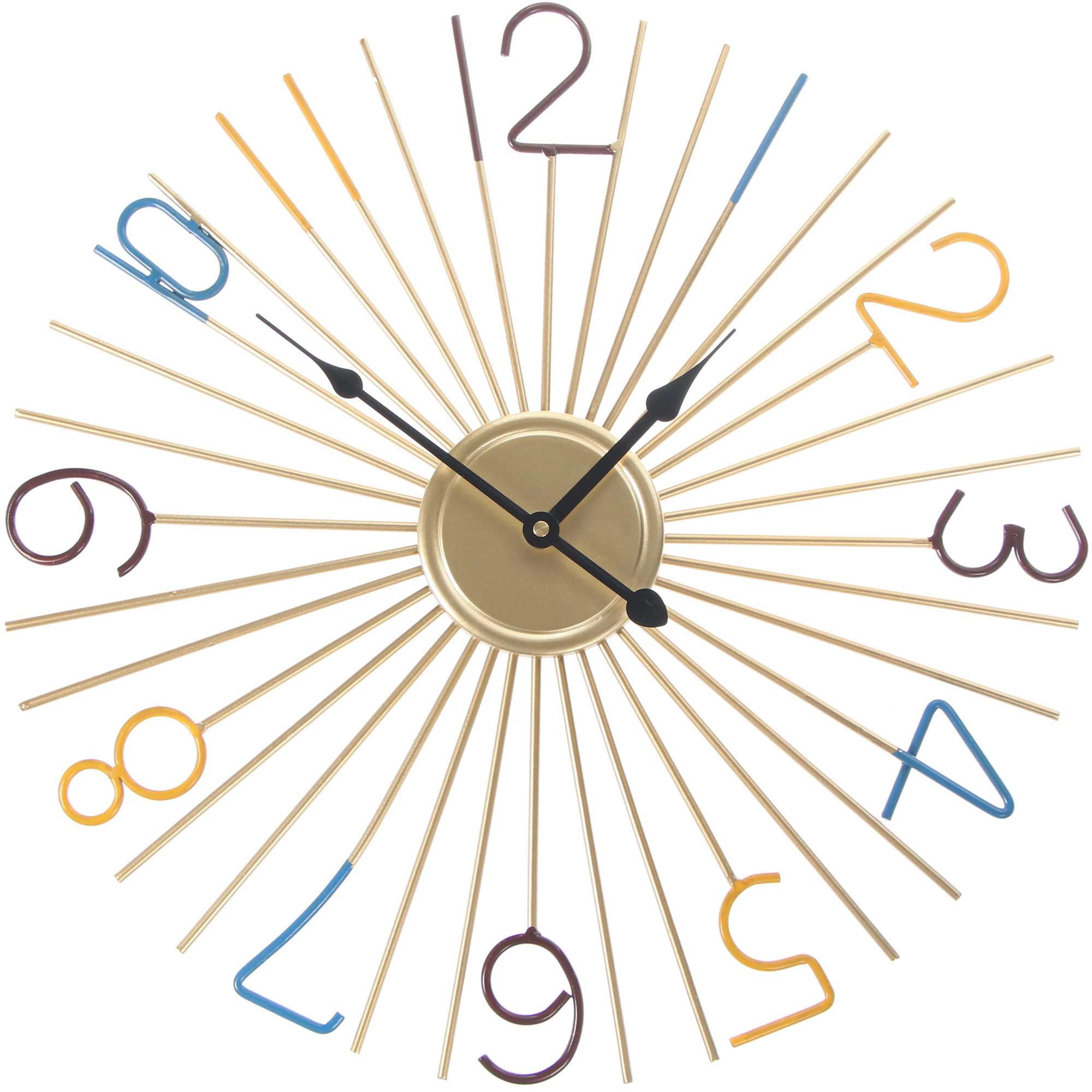Часы JJT настенные цветные цифры 50х50 см часы настенные jjt круг чёрные 50 см