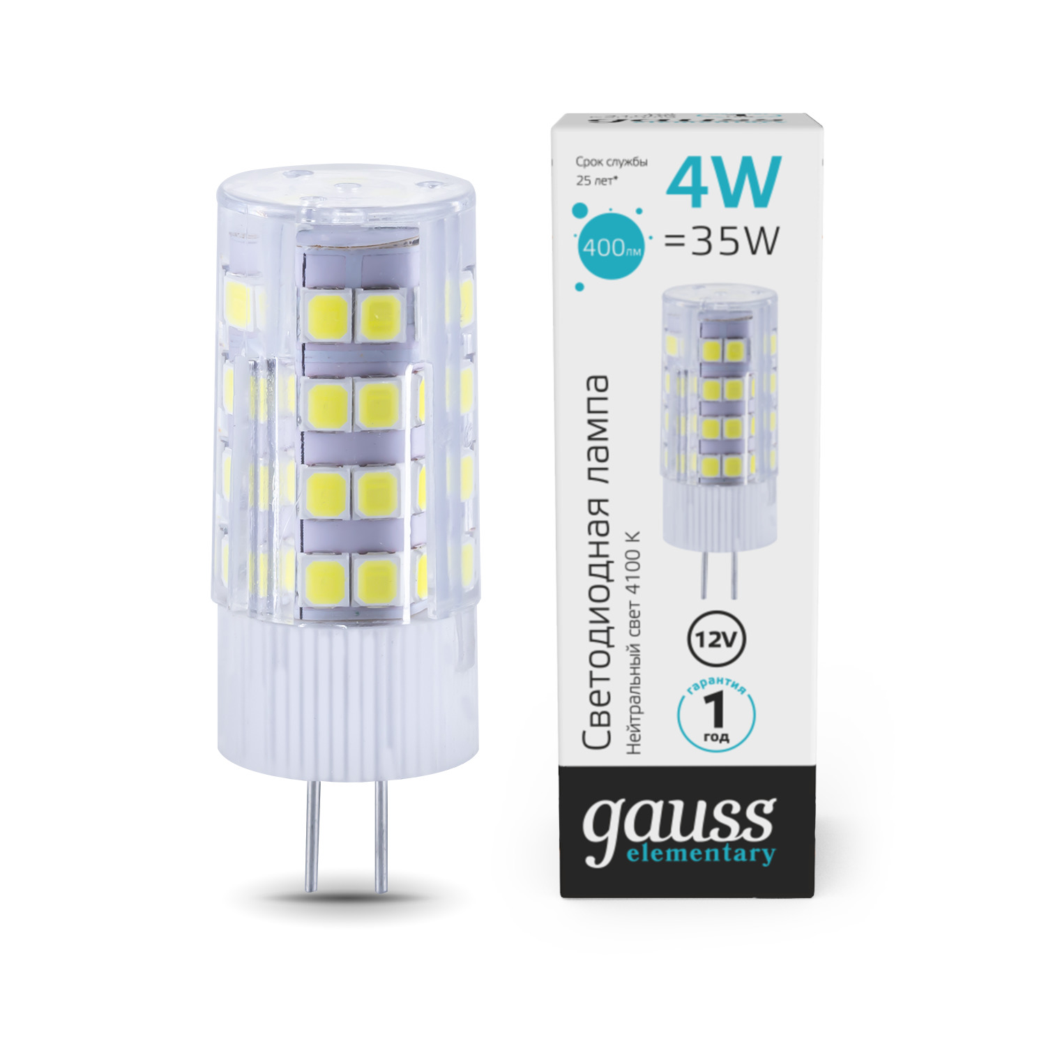 Лампа светодиодная Gauss Elementary G4 4Вт 4100K керамика лампа светодиодная gauss elementary gu5 3 4100k нейтральный свет софит 7 вт