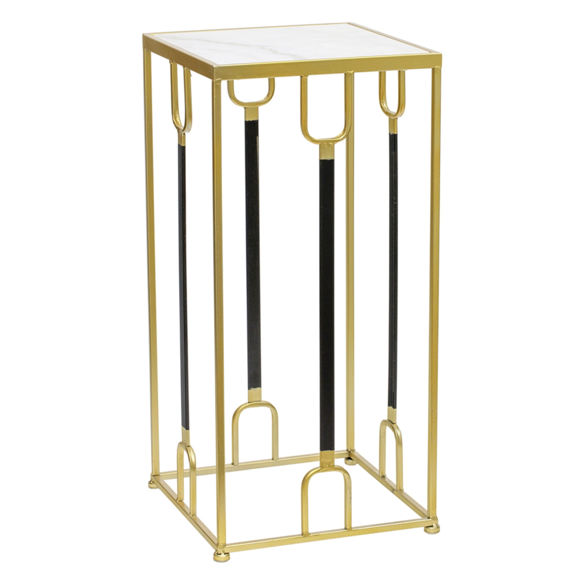 Подставка интерьерная Glasar с белым мрамором 31x31x65см