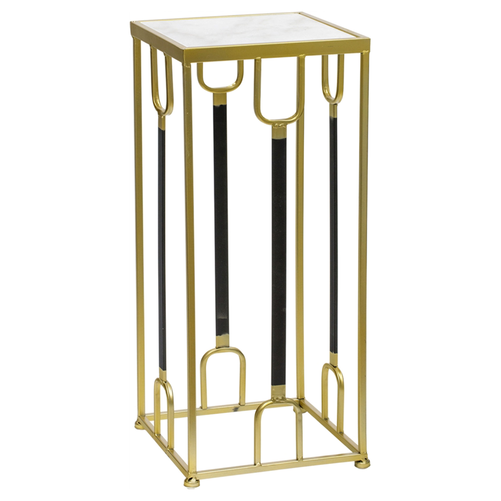 Подставка интерьерная Glasar с белым мрамором 26x26x60см