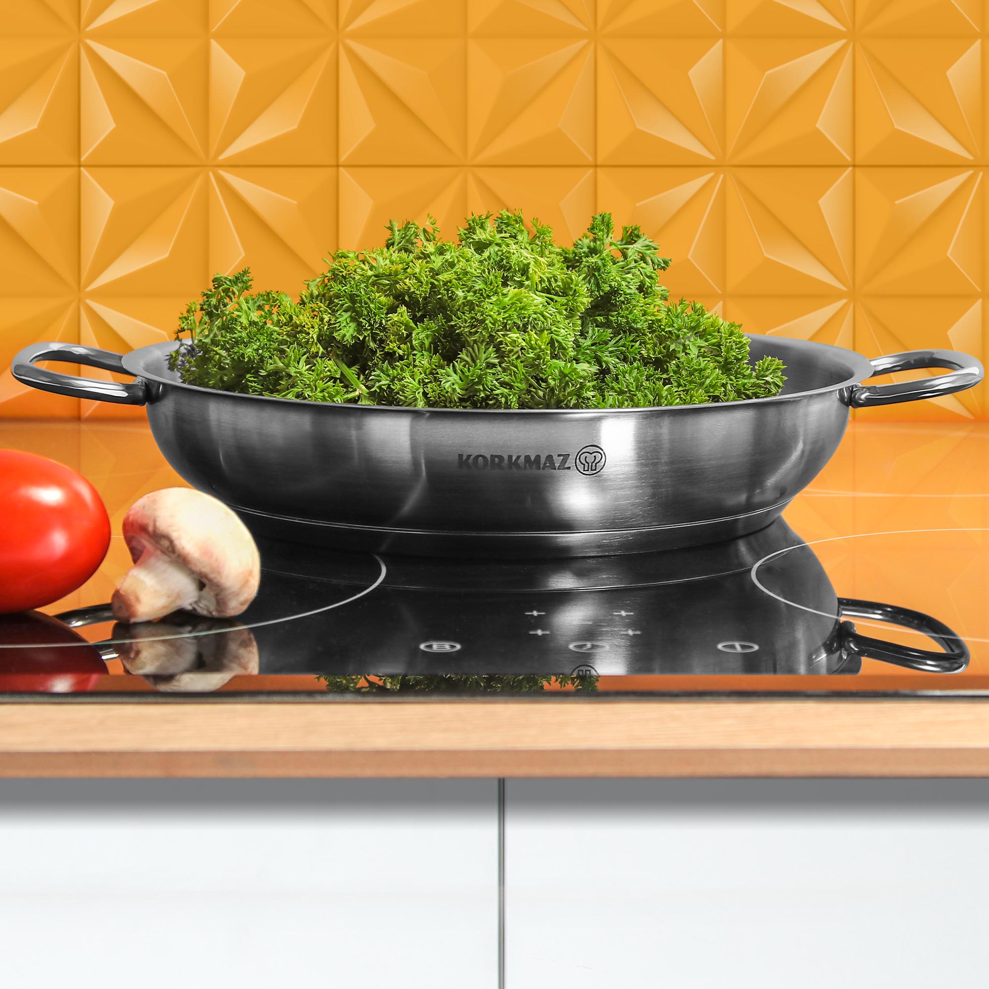 Сковорода для паэльи Korkmaz Proline 28 см, цвет серебристый - фото 5