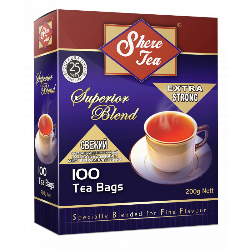Чай черный Shere Tea синяя пачка 100х2 г чай зеленый shere tea шри ланка в фильтр пакетах 100 шт х 2 г