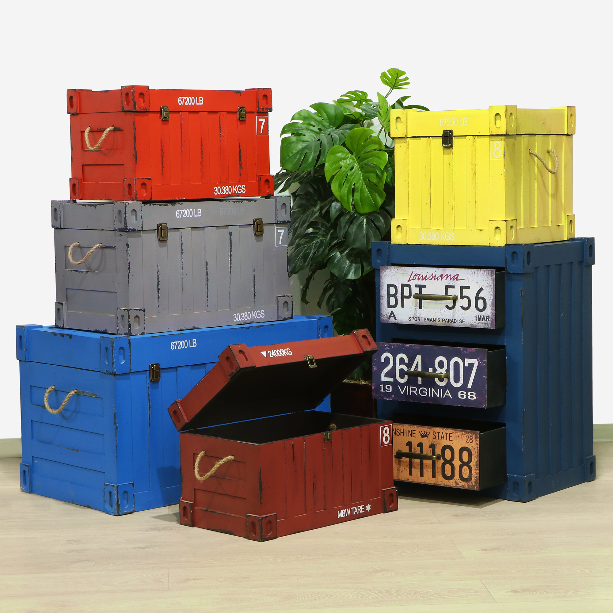 фото Сундук-контейнер fuzhou fashion home синий 79х48х48 см
