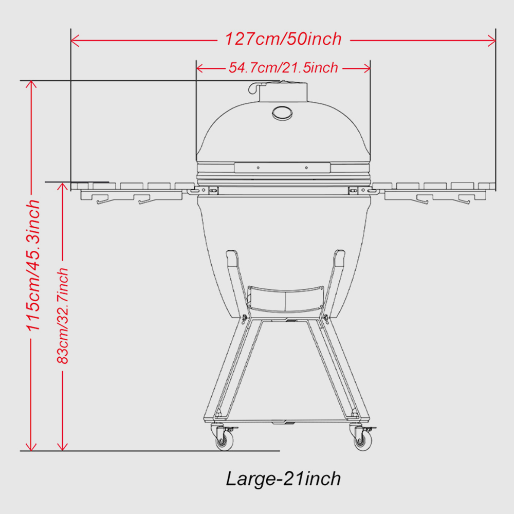 Барбекю гриль керамический Steel Egg BBQ 127x75x115 см Вид№15