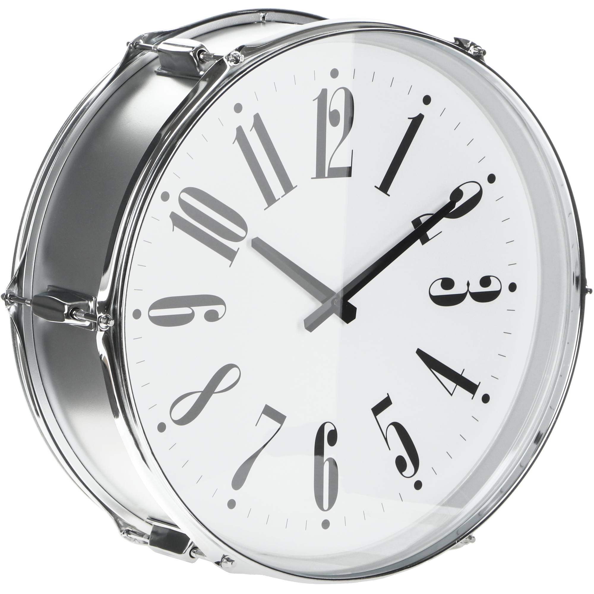 Часы настенные IsTime Drum серебряные 44,5х17,3х43,5 см