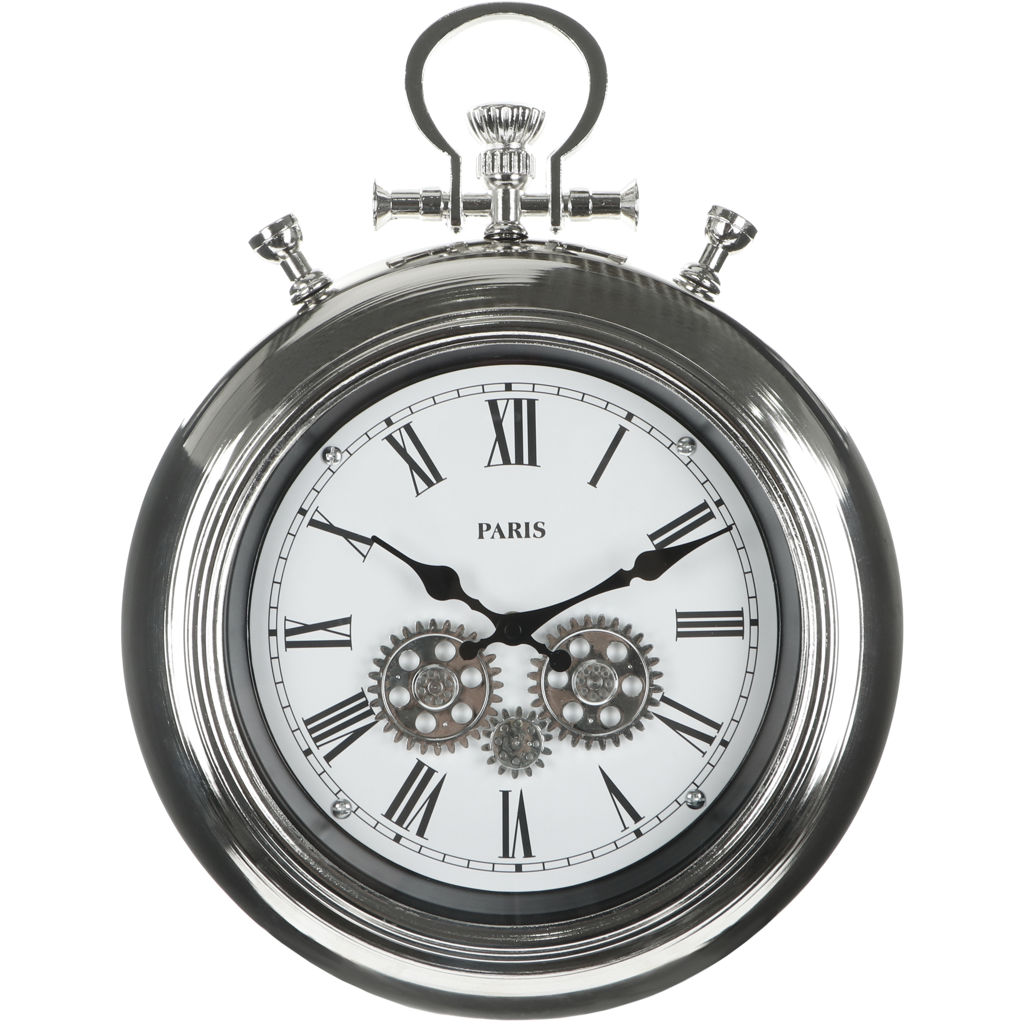 Часы настенные IsTime Gear серебряные 31х6,5х41 см часы будильник perfeo set серебряный pf s2618