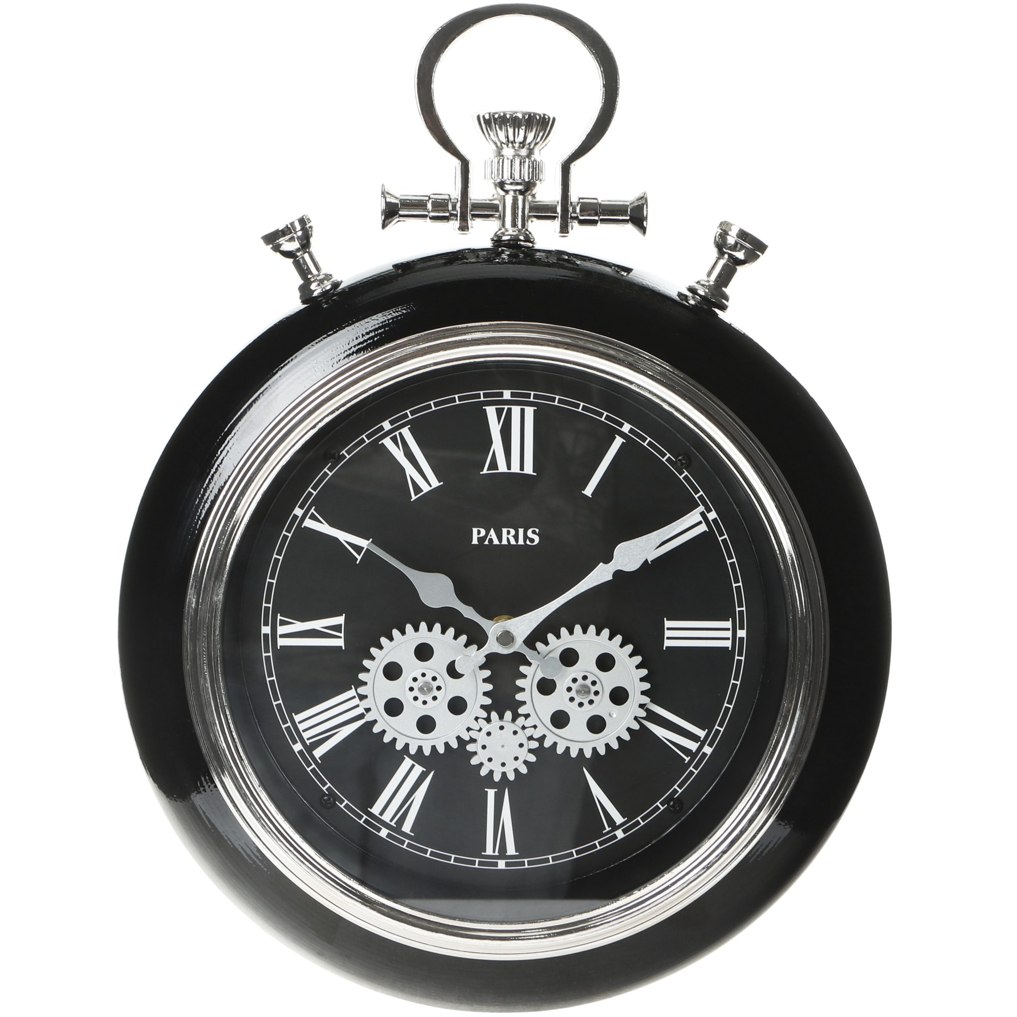 часы настенные istime drum серебряные 44 5х17 3х43 5 см Часы настенные IsTime Gear чёрные 31х6,5х41 см