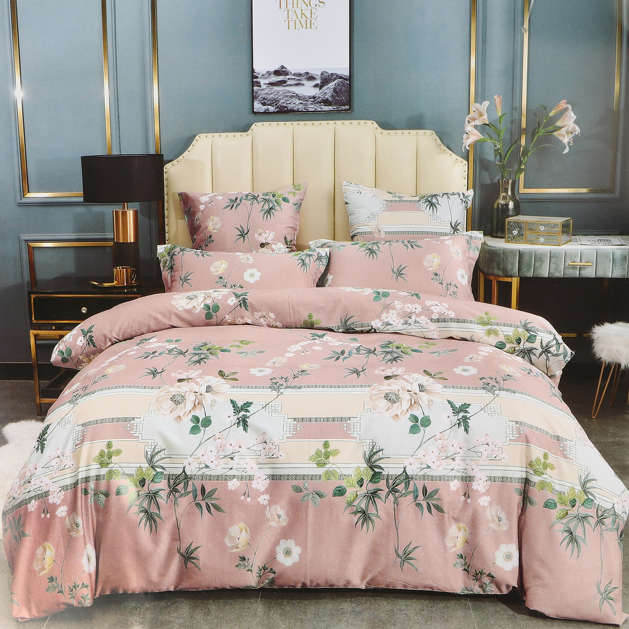 Комплект постельного белья Wonne Traum Elegance Great Wall Pink Полуторный постельный комплект wonne traum стандарт wendy white полуторный