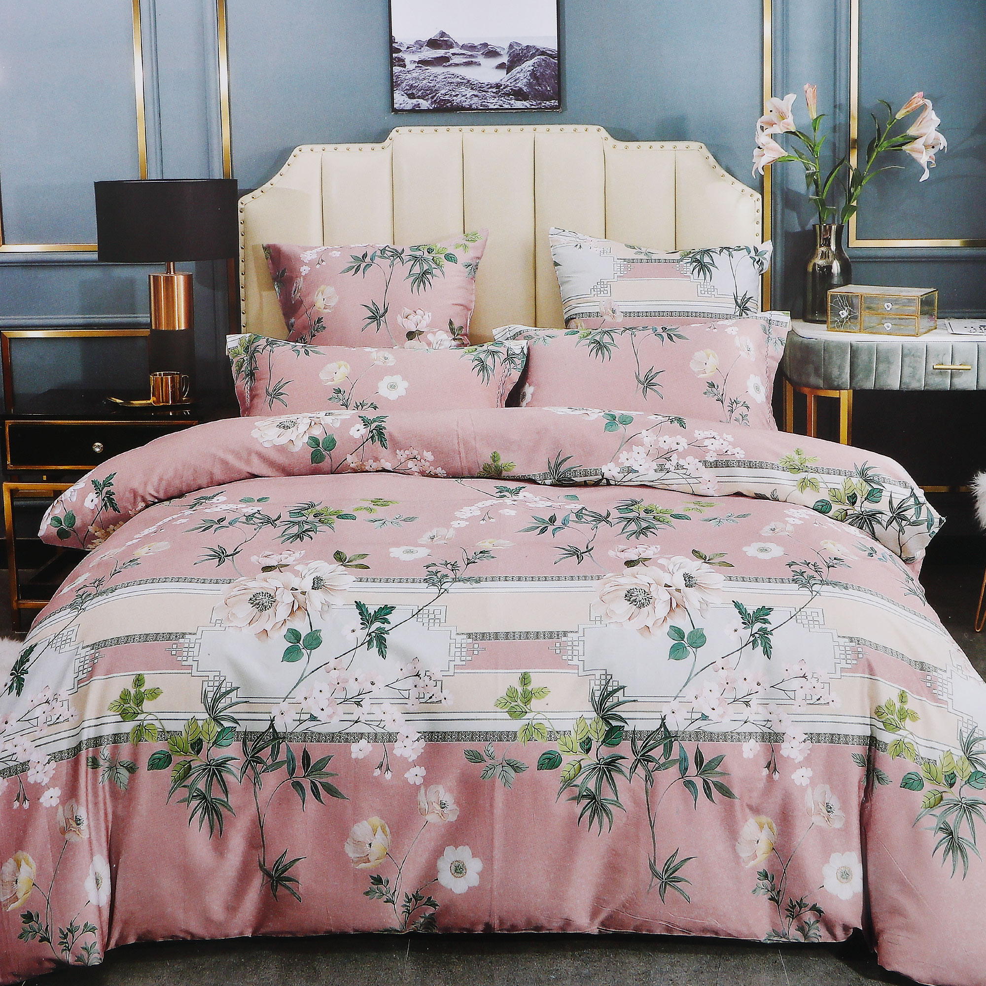 одеяло альвитек бамбук легкое евро Комплект постельного белья Wonne Traum Elegance Great Wall pink Евро