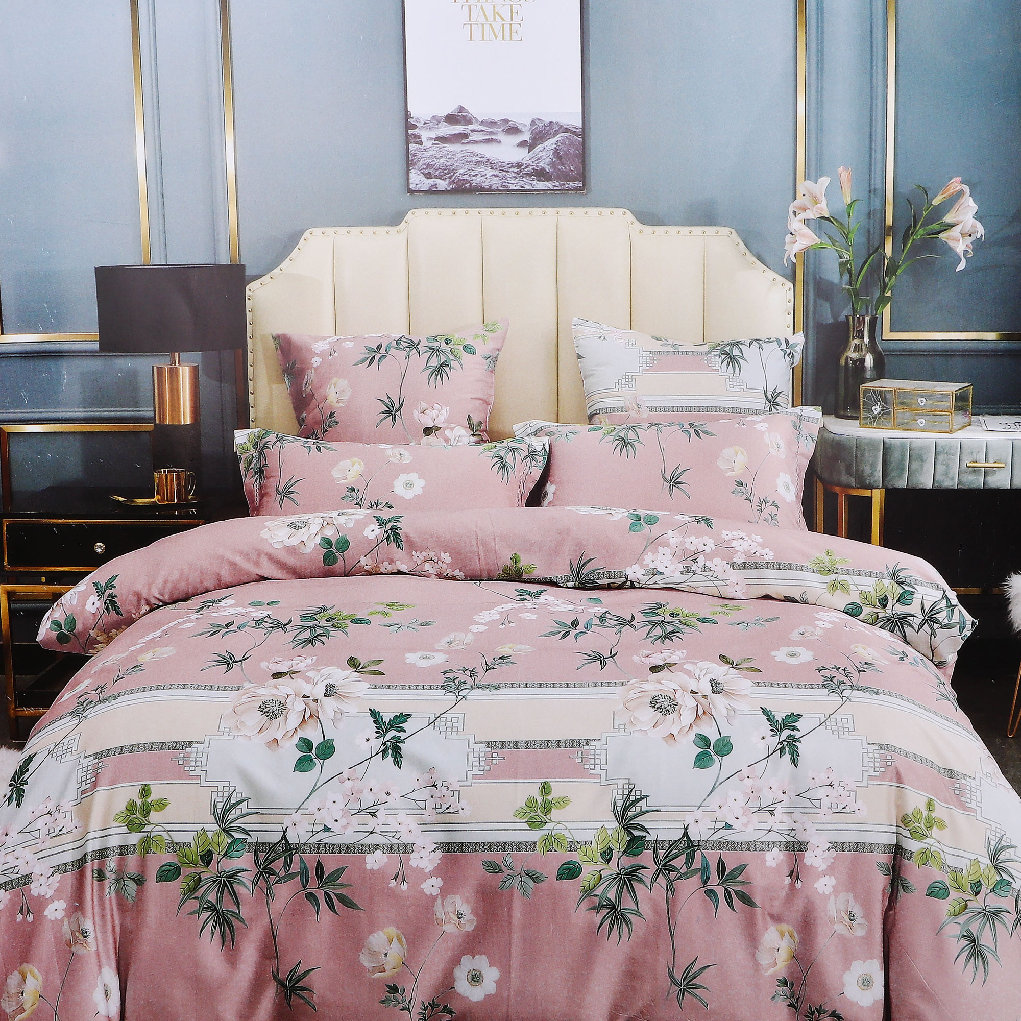 Комплект постельного белья Wonne Traum Elegance Great Wall pink Семейный
