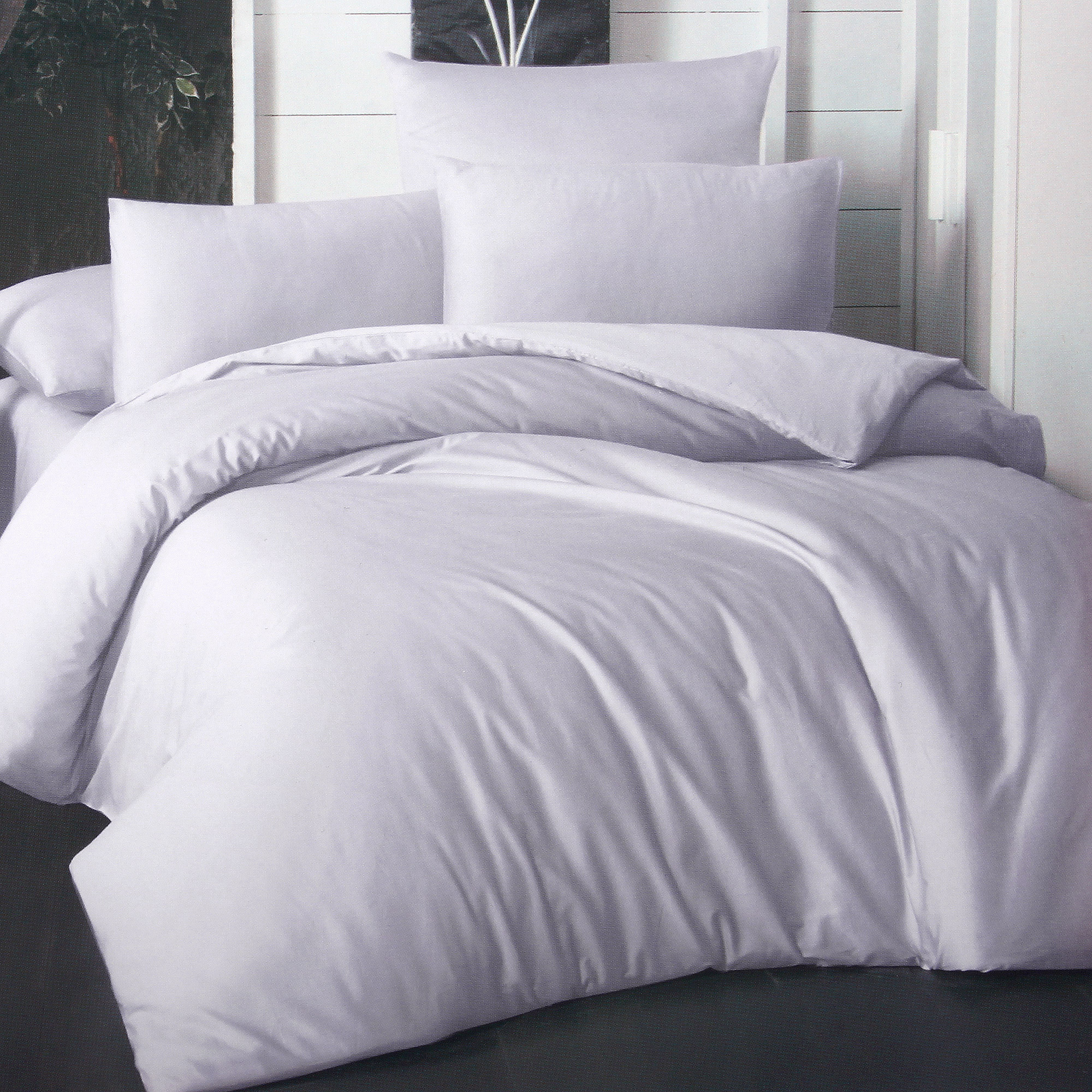 

Комплект постельного белья La Besse Ранфорс сиреневый Кинг сайз