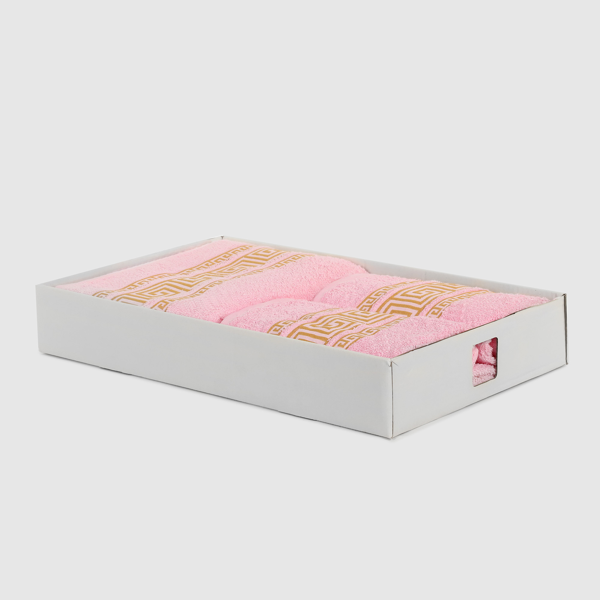 Набор полотенец Almatex Лоира 5 шт 40х60/60х110/100х150 см розовый подарочный набор кухонное полотенце прихватка форма