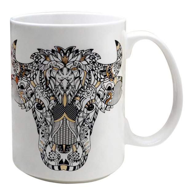 

Кружка Home&Style Бык 500 мл, Белый;черный;золотой