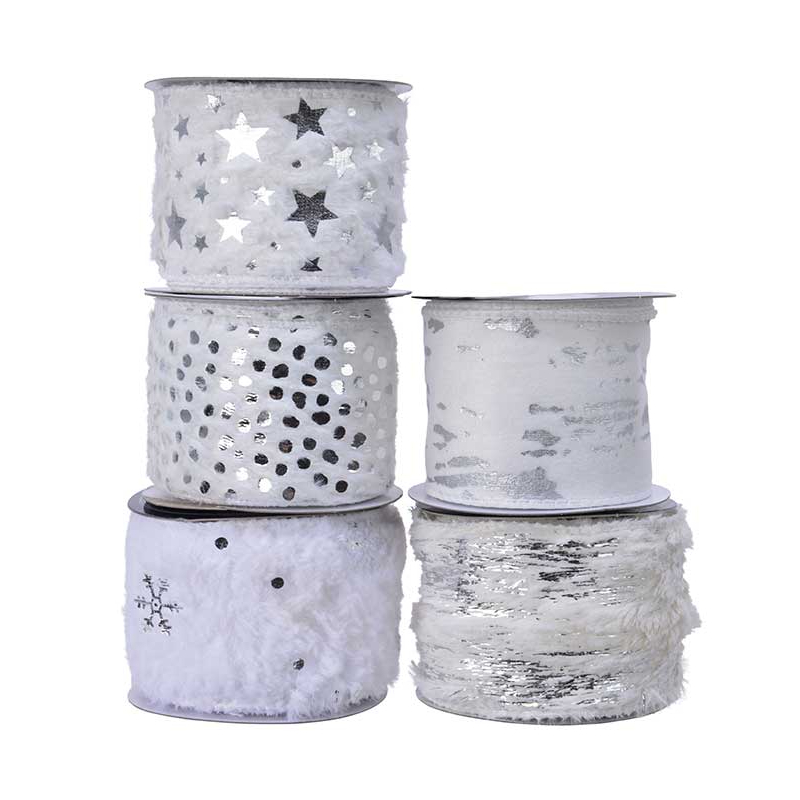 Лента декоративная Kaemingk белая с зимним декором в ассортименте, 6,3x270 см игрушка елочная kaemingk в ассортименте 13х13 см
