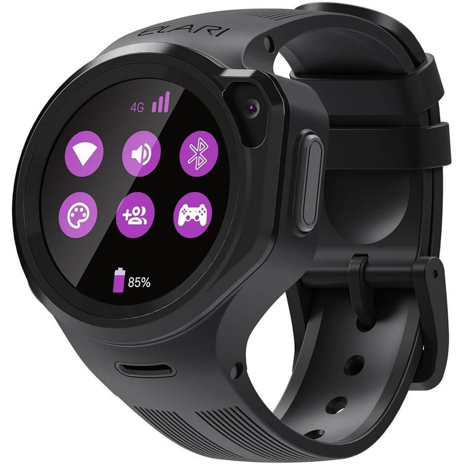 детские часы elari kidphone 3g с голосовым помощником black Смарт-часы Elari KidPhone 4GR черный