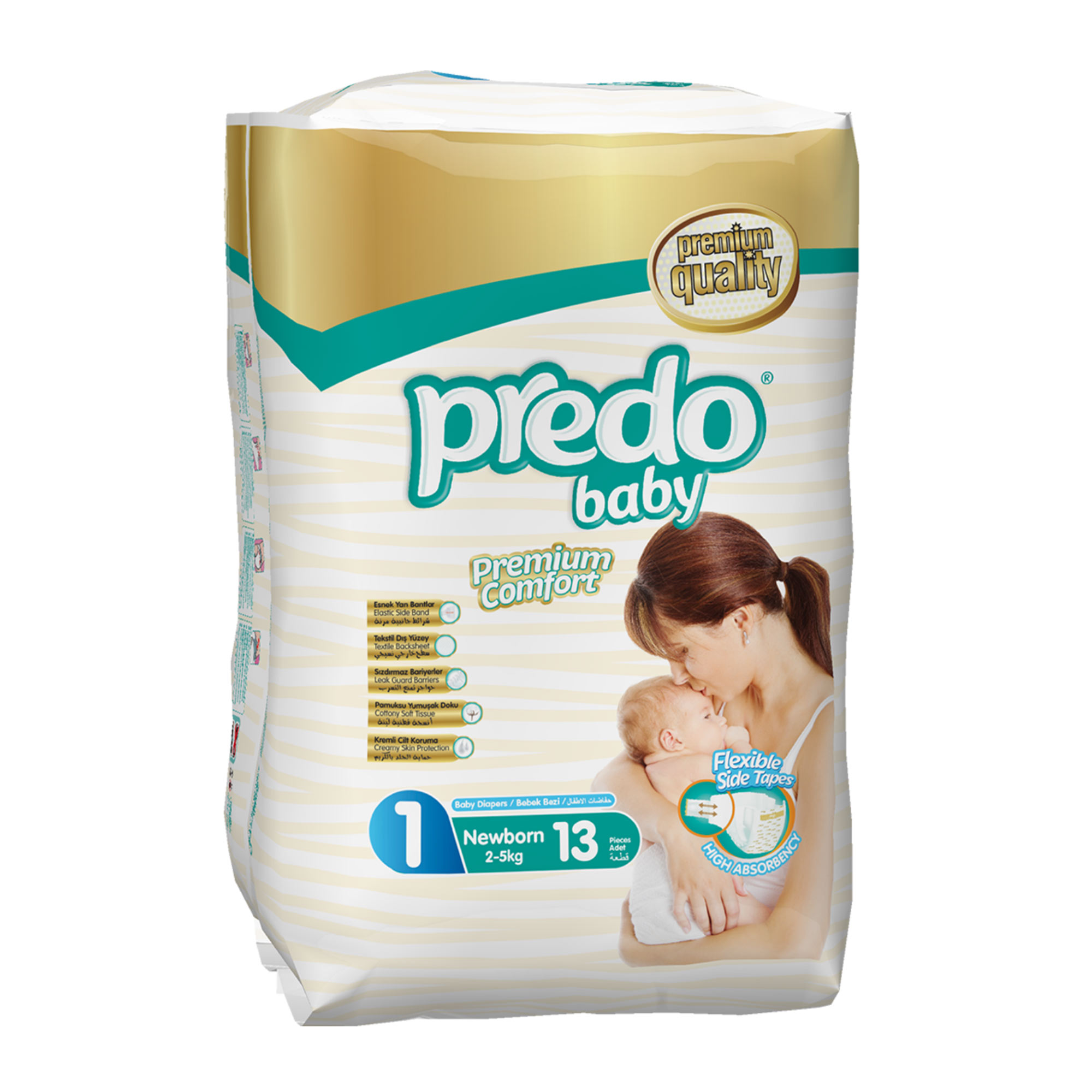 Набор подгузников Predo Baby №1 2-5кг 13 шт подгузники momi 9 14 кг 54 шт