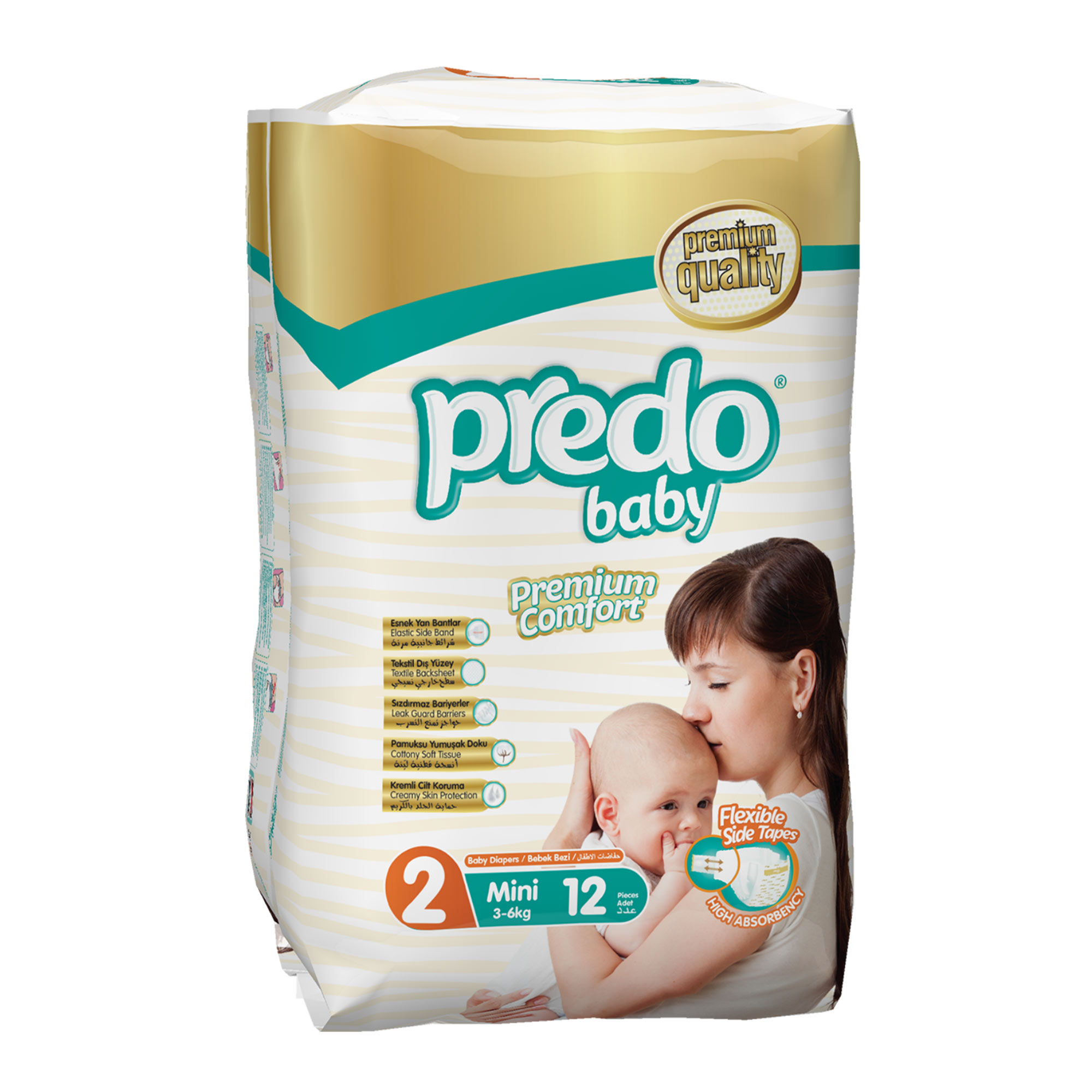 Набор подгузников Predo Baby №2 3-6кг 12 шт подгузники трусики merries l 9 14 кг 27шт