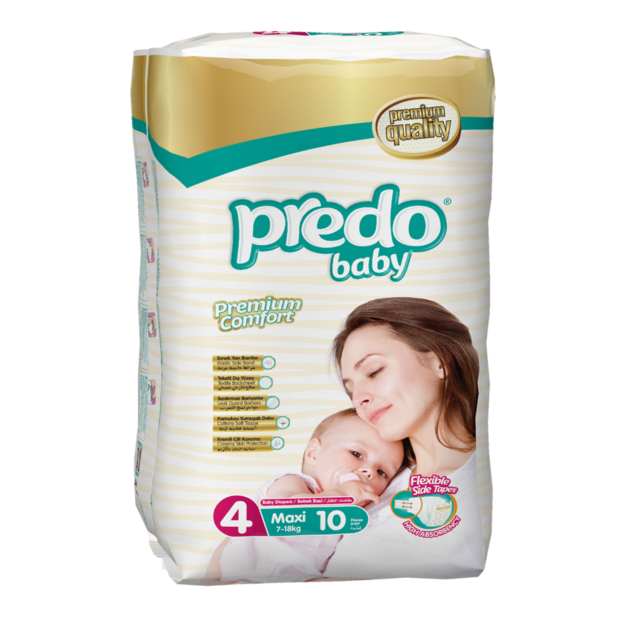 Набор подгузников Predo Baby №4 7-18кг 10 шт подгузники momi 9 14 кг 54 шт