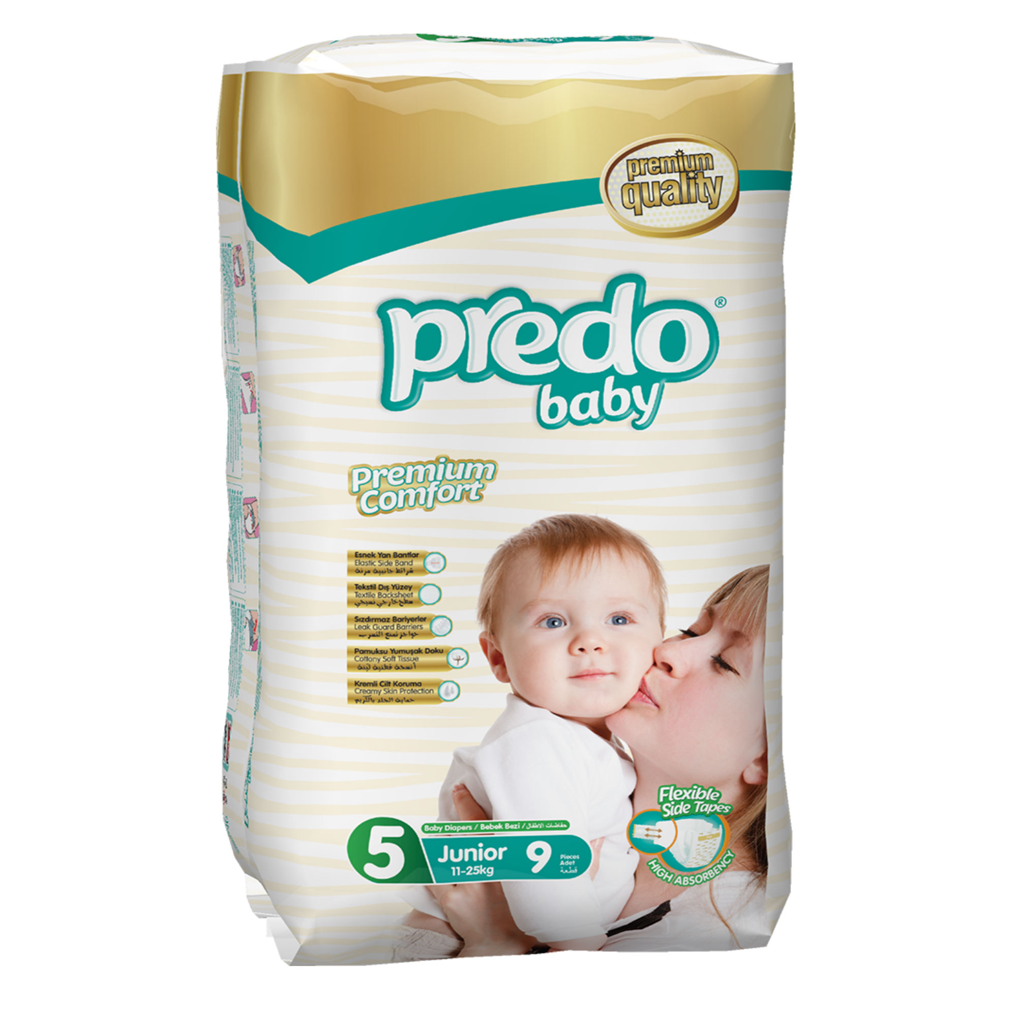 Набор подгузников Predo Baby №5 11-25кг 9 шт подгузники трусики merries l 9 14 кг 27шт