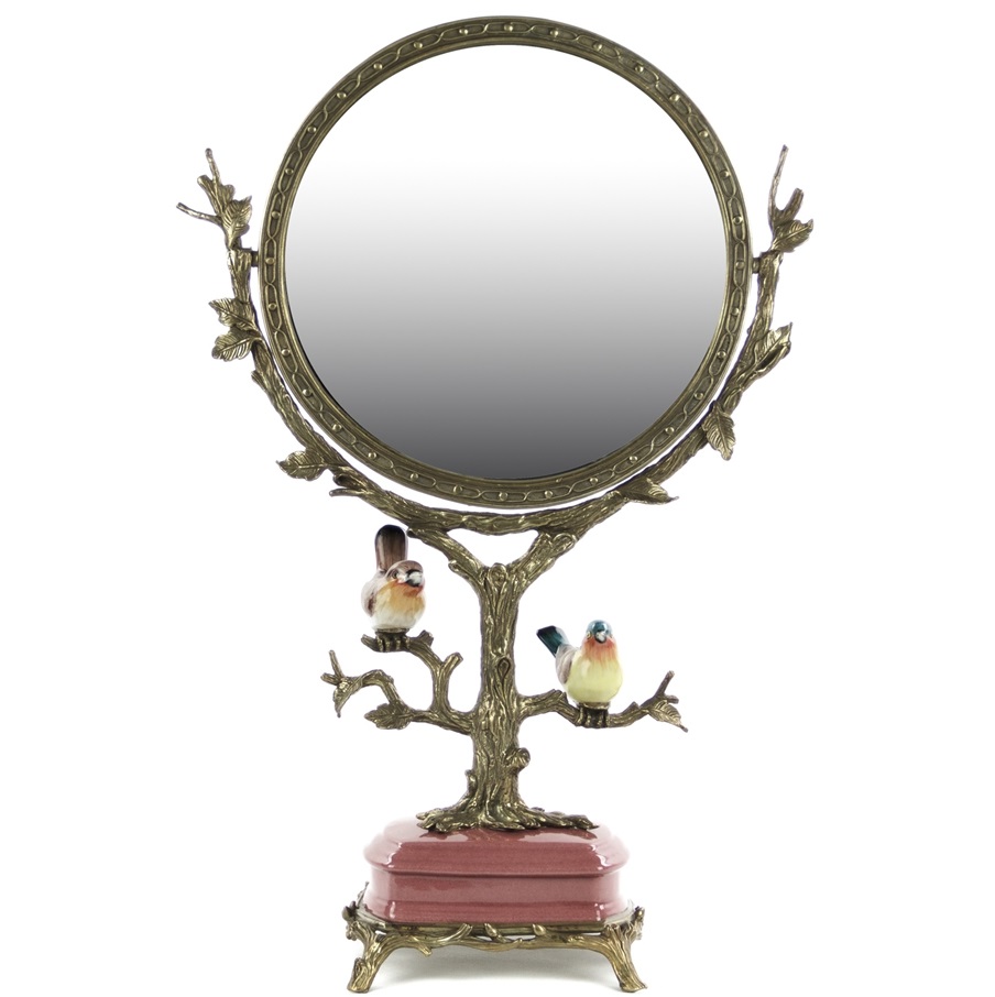 Зеркало настольное с птицами Glasar 37x14x56см зеркало настольное glasar розовое 23х14х28 см