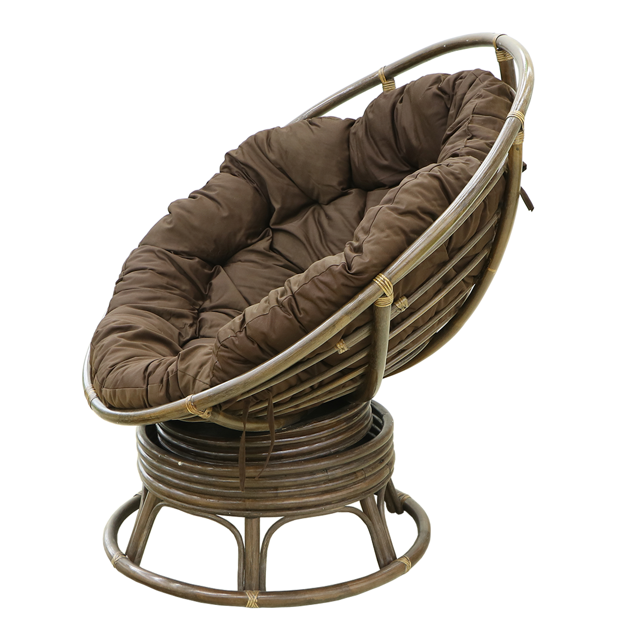 фото Кресло-папасан rattan grand medium brown с подушкой