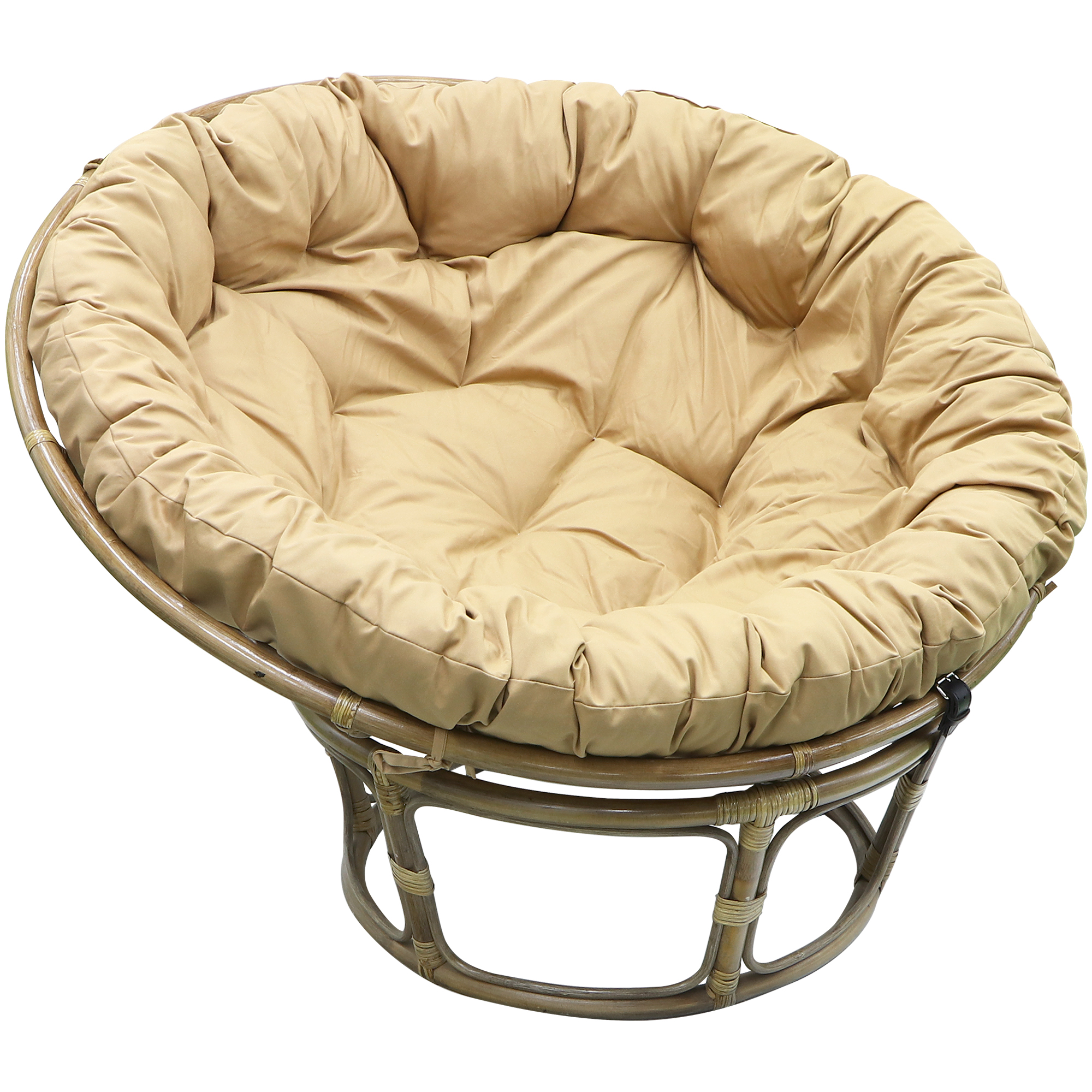 Кресло-папасан Rattan grand brown с подушкой бежевое плетеное кресло папасан орех ротанг коричневый экошерсть коричневый экошерсть