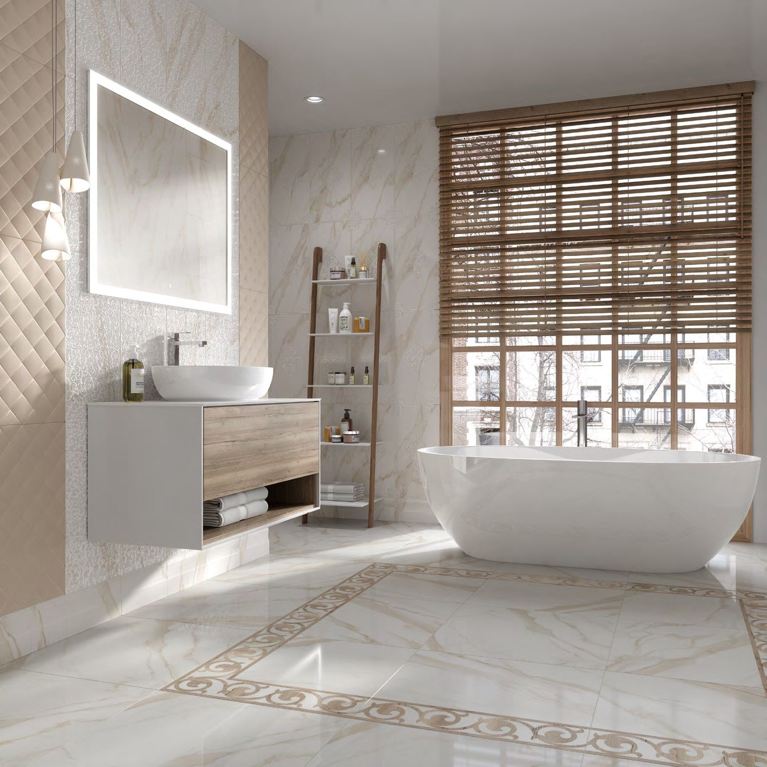 фото Плитка kerama marazzi milano карелли sg642602r беж светлый лаппатированный 60x60x1,1 см