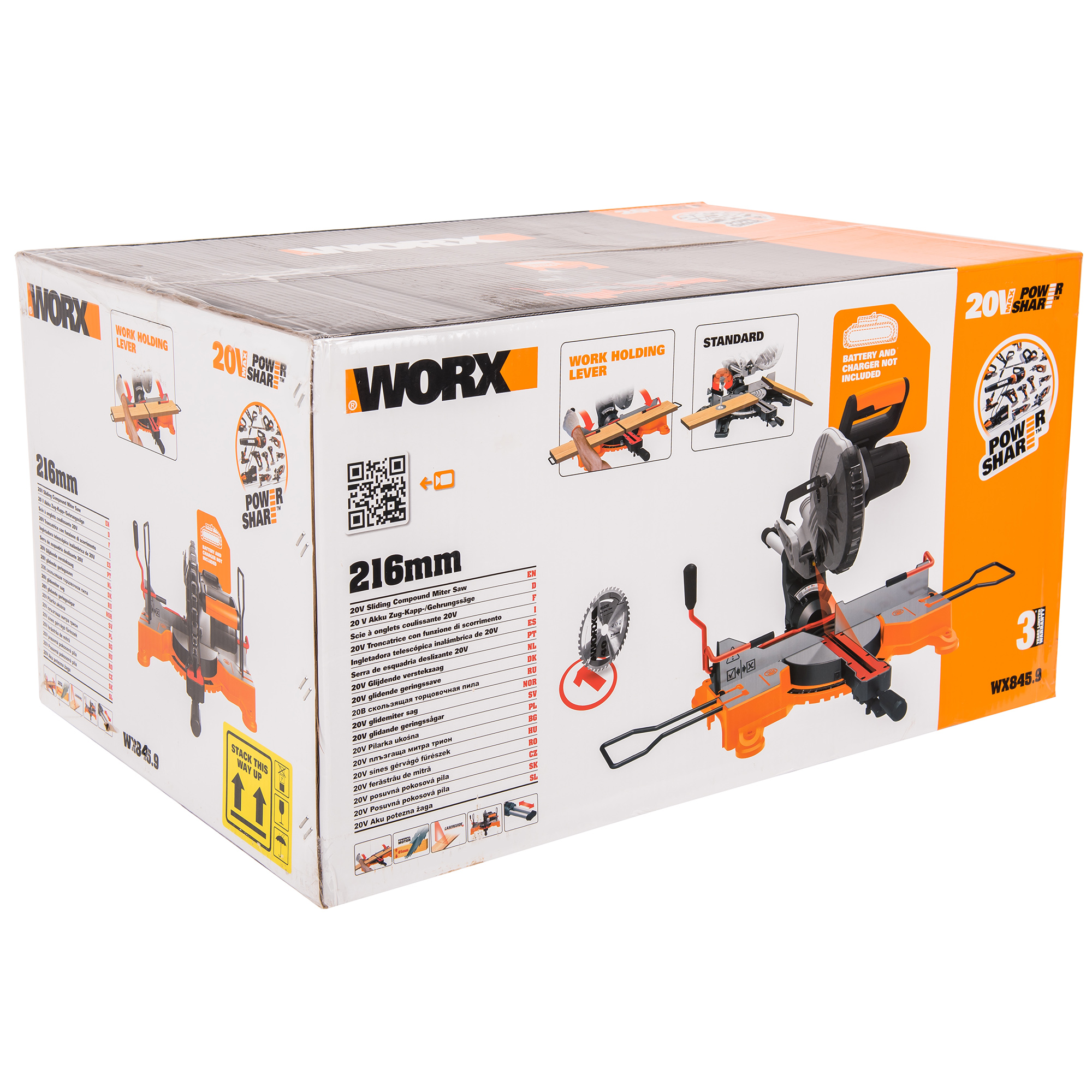 фото Пила торцовочная worx wx845.9 без акб и зу