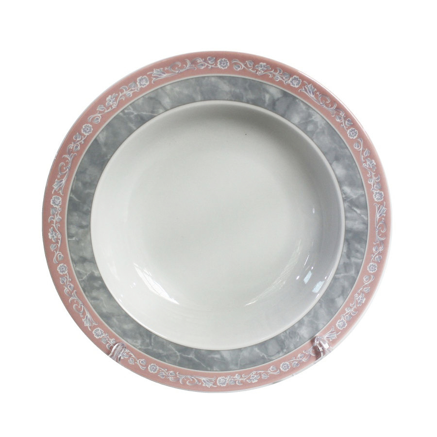Тарелка глубокая Thun Яна 22 см серый мрамор тарелка глубокая thun cairo сетка на синем 22 см