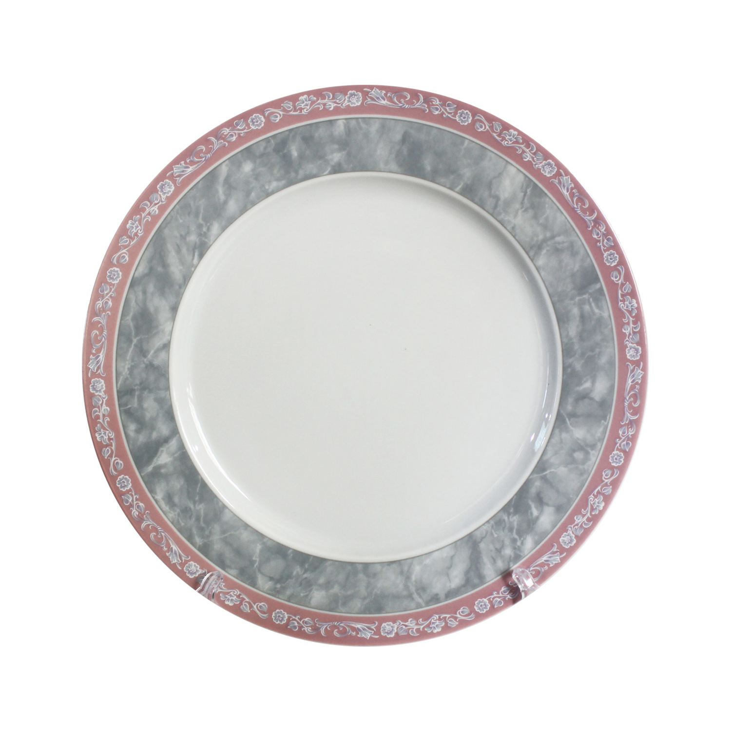Тарелка десертная Thun Яна 19 см серый мрамор, цвет серый мрамор, розовый - фото 1