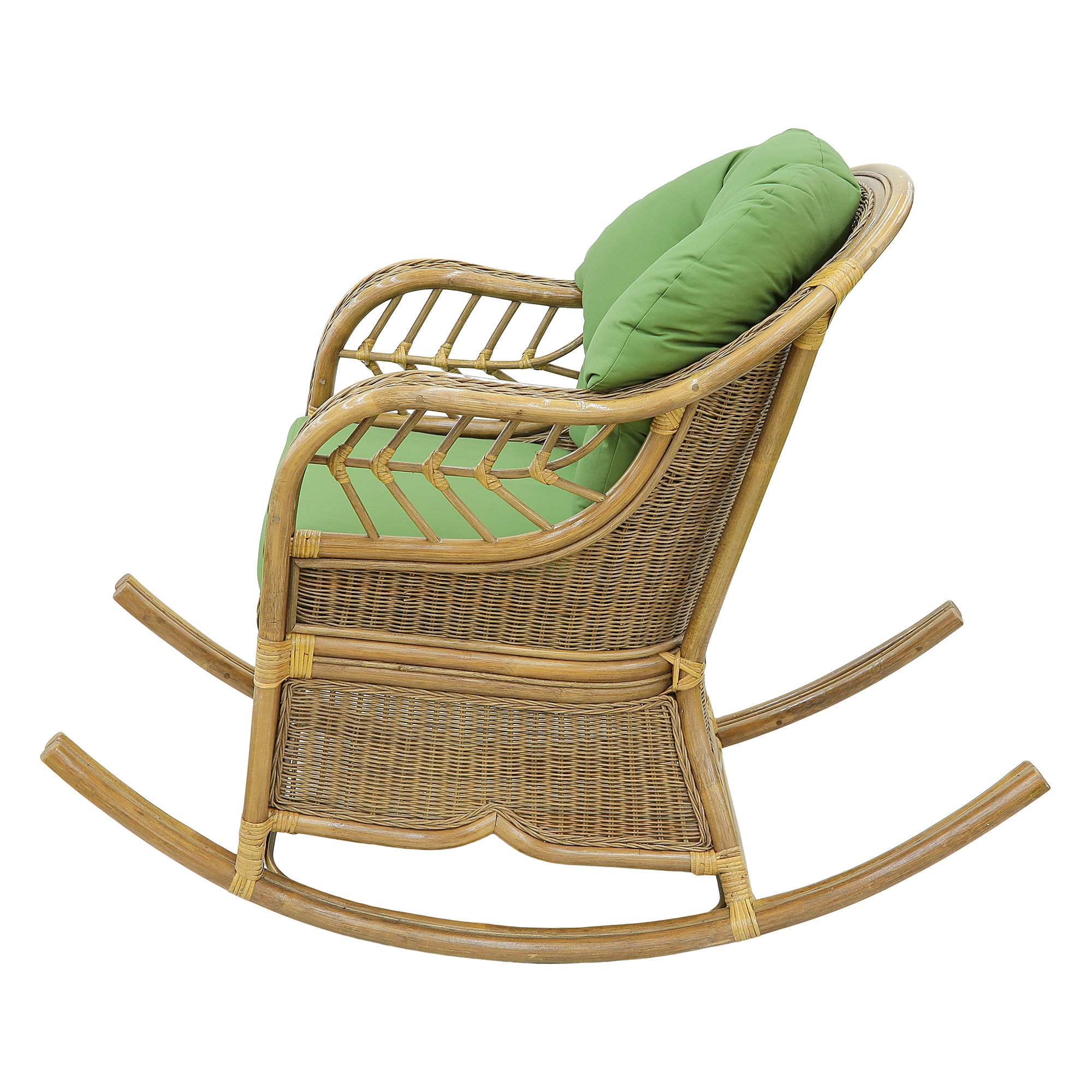 Кресло-качалка Rattan grand brown с подушками, цвет коричневый - фото 5