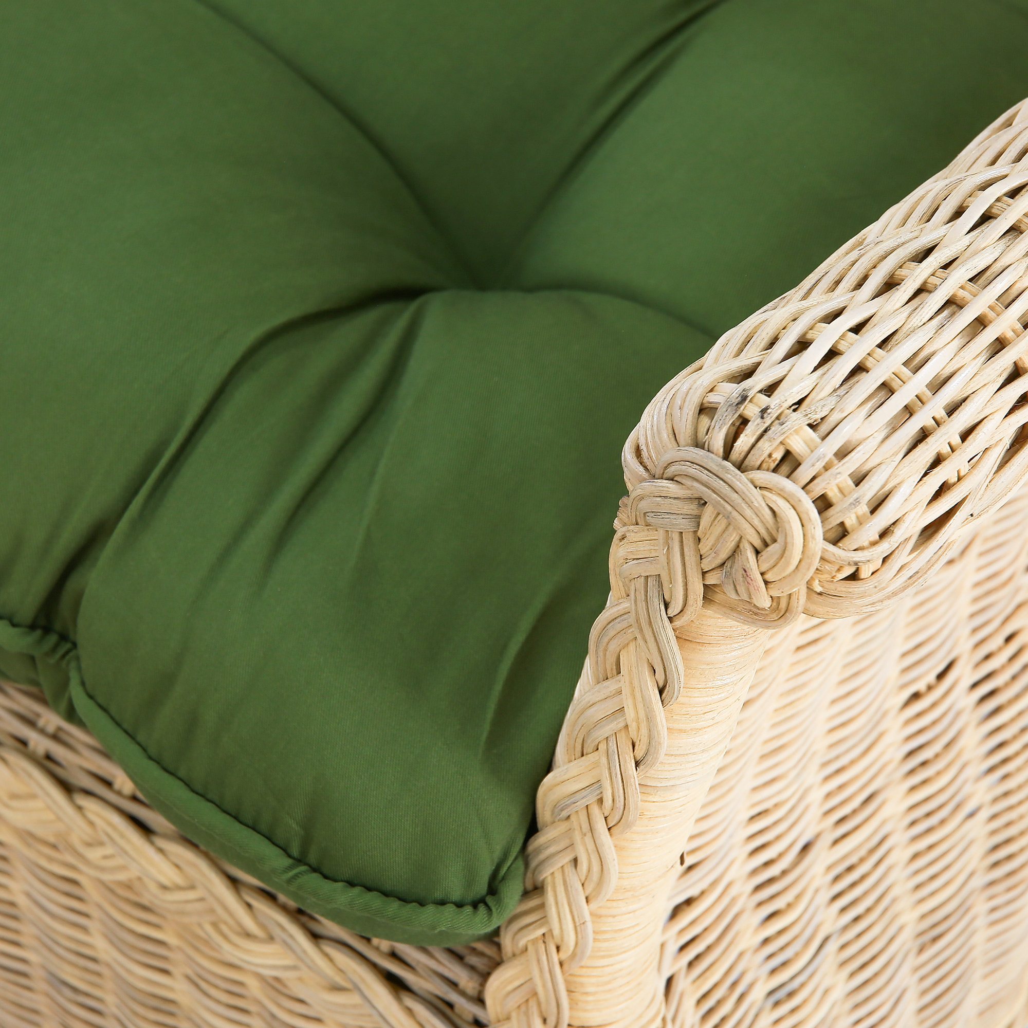 Кресло-качалка Rattan grand white wash подушками, цвет зелёный - фото 4
