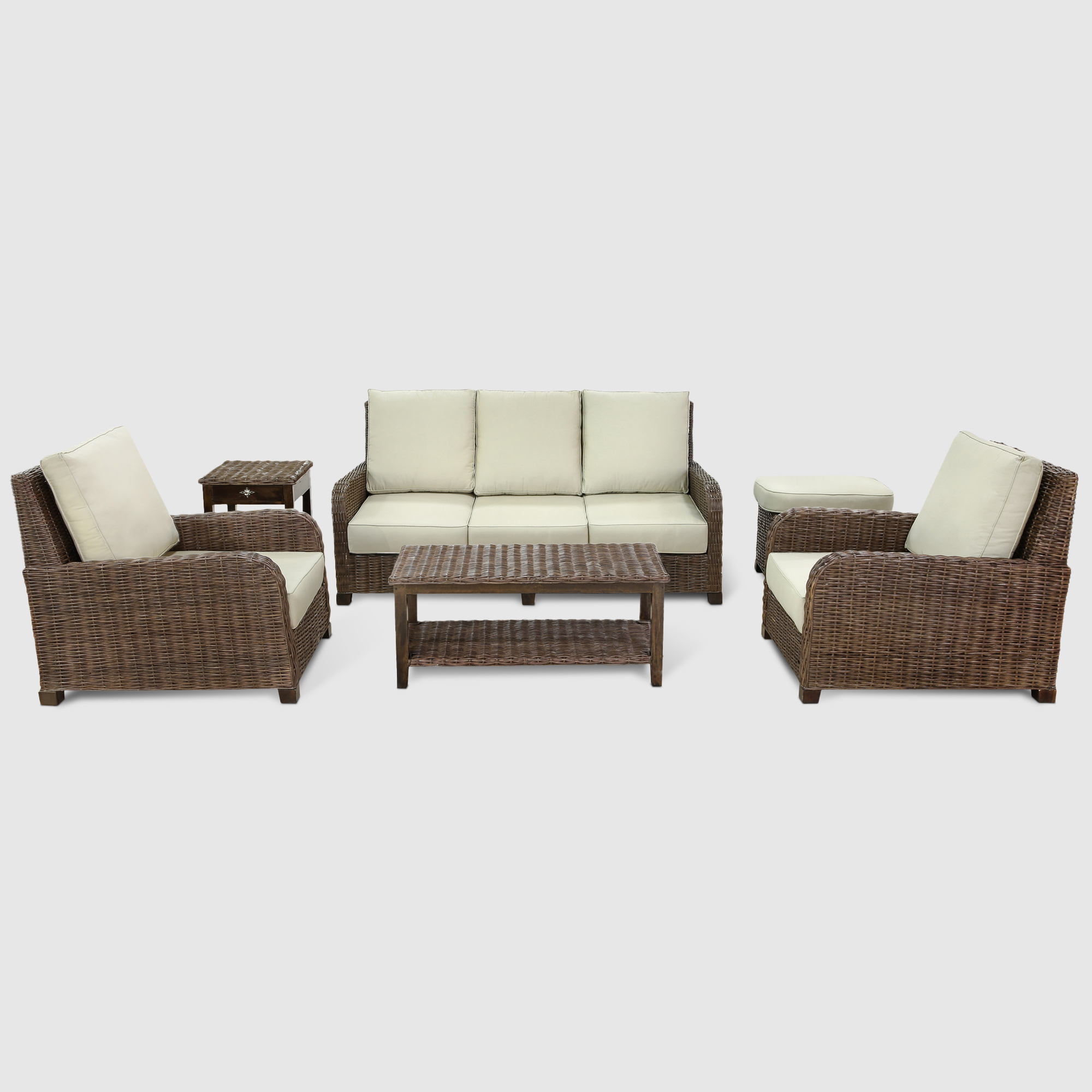 Комплект мебели Rattan grand Antibes 6 предметов, цвет коричневый - фото 1