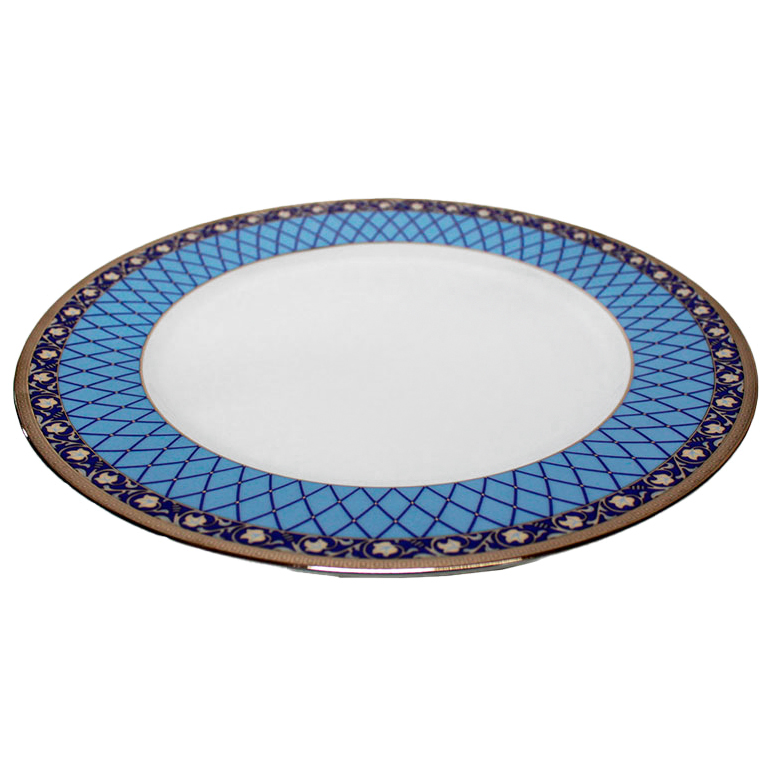 Тарелка мелкая Thun Cairo Сетка на синем 25 см блюдо овальное thun cairo сетка на синем 36 см