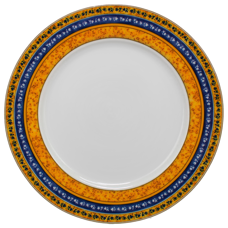 Тарелка десертная Thun Cairo Сине-желтые полоски 19 см