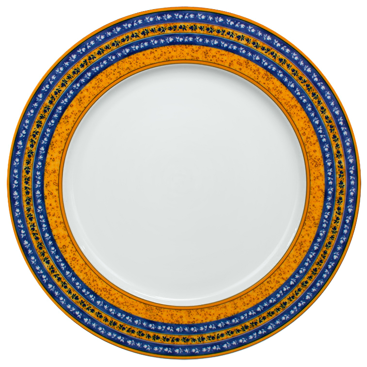 Тарелка мелкая Thun Cairo Сине-желтые полоски 25 см тарелка глубокая thun cairo подсолнухи 22 см