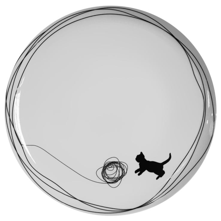 Тарелка мелкая Thun Tom Кошка с клубком 26 см