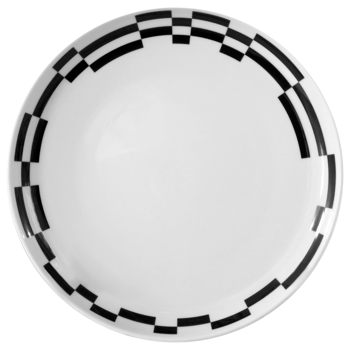 Тарелка десертная Thun Tom Черно-белые полоски 19 см, цвет черный - фото 1