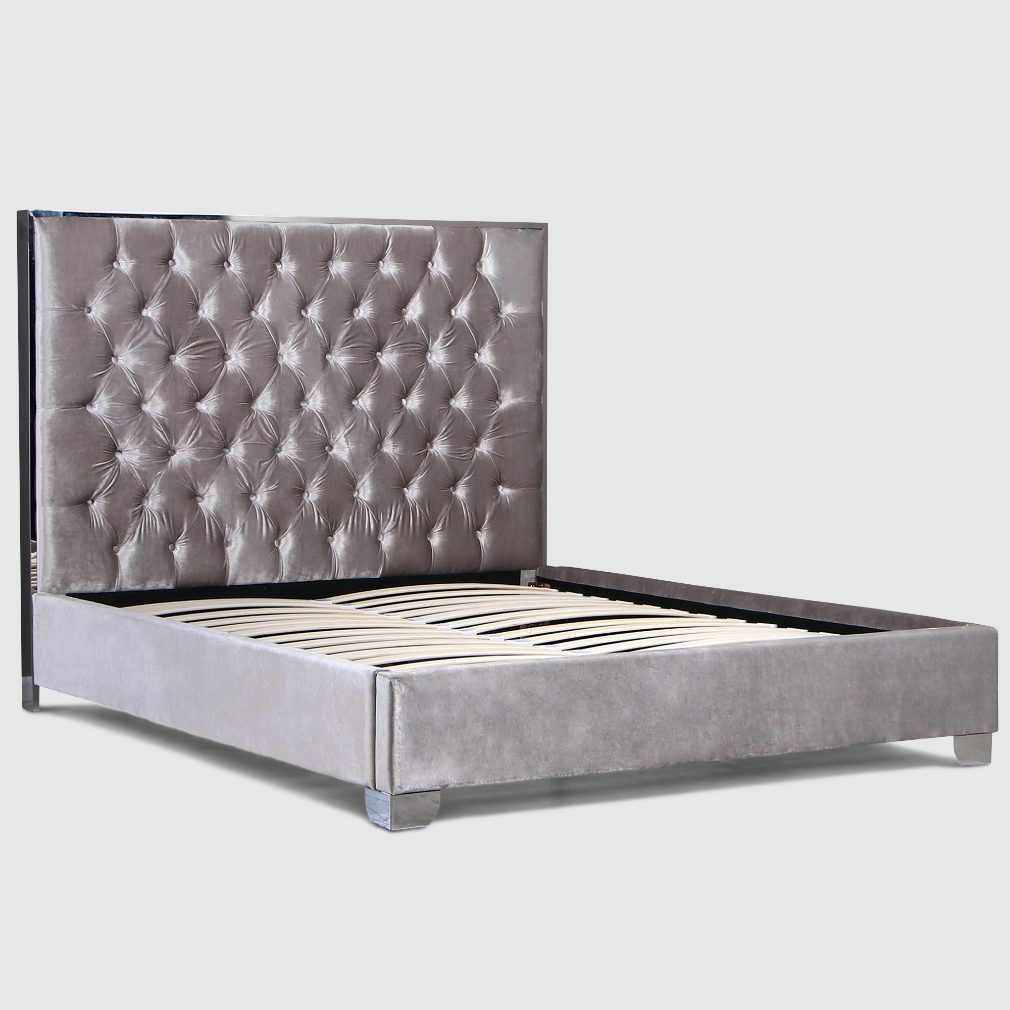 Кровать двуспальная AHF Лили серебристая 160x200 см кровать двухъярусная капризун капризун 3