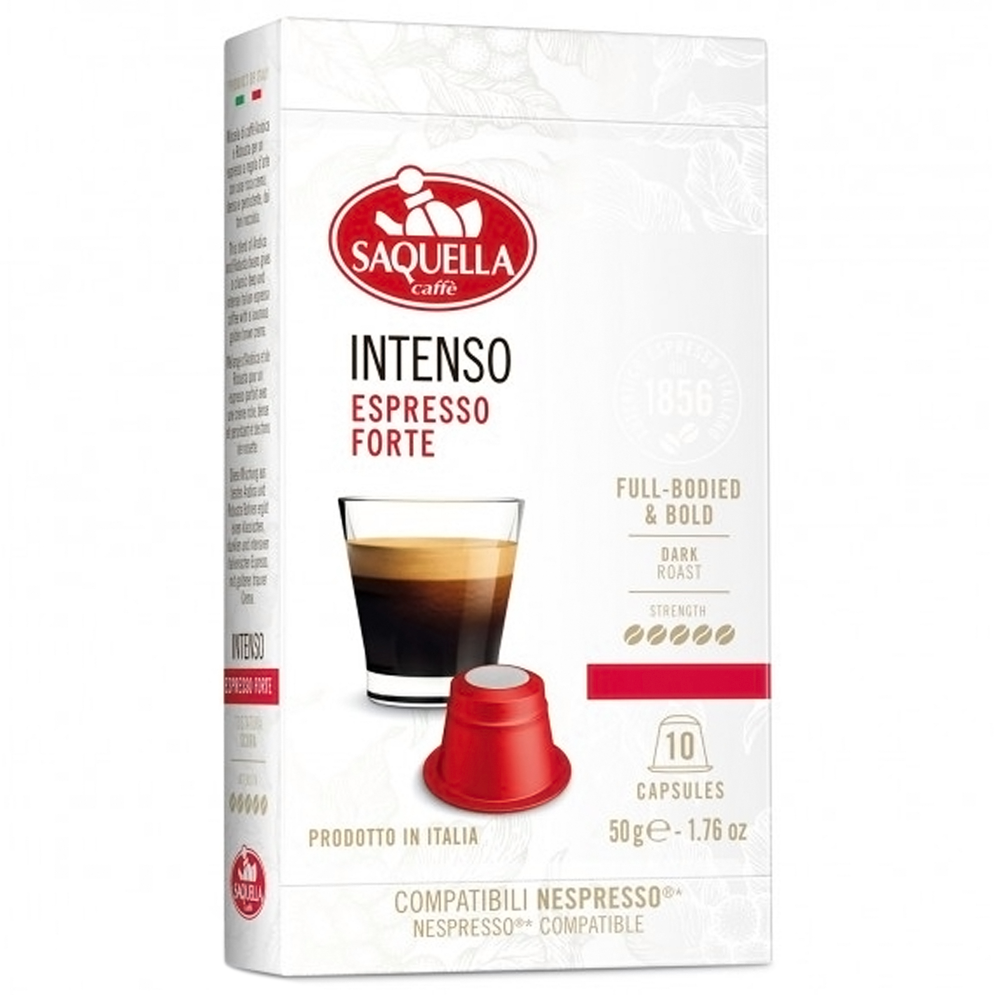 Кофе в капсулах Saquella bar Italia Intenso, 10 шт x 5,5 г кофе в капсулах veronese espresso для кофемашины nespresso 10 капсул