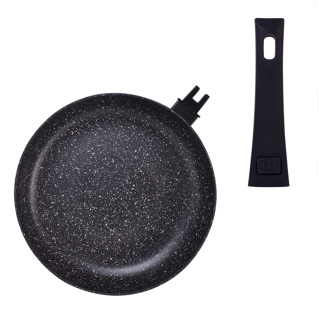 Сковорода со съёмной ручкой Fissman Fiore 24 см, цвет черный - фото 4