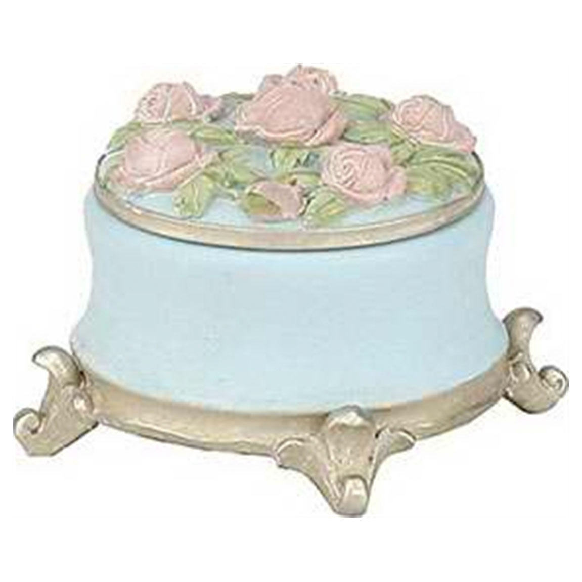 Шкатулка Glasar голубая с розовыми цветами, 8x8x6 см шкатулка glasar роза 29х22 5х7 см