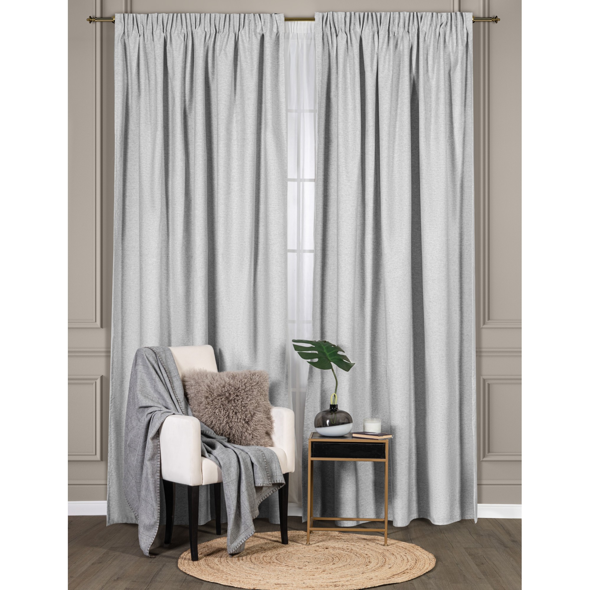 

Шторы Daily by Togas Моник серый 200x270 см 2 предмета